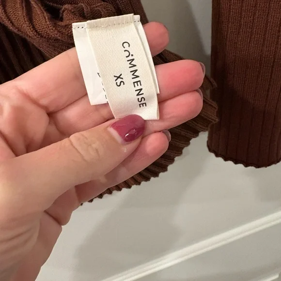 Commense Brown Ribbed Button-Down Shirt - Picture 3 of 3